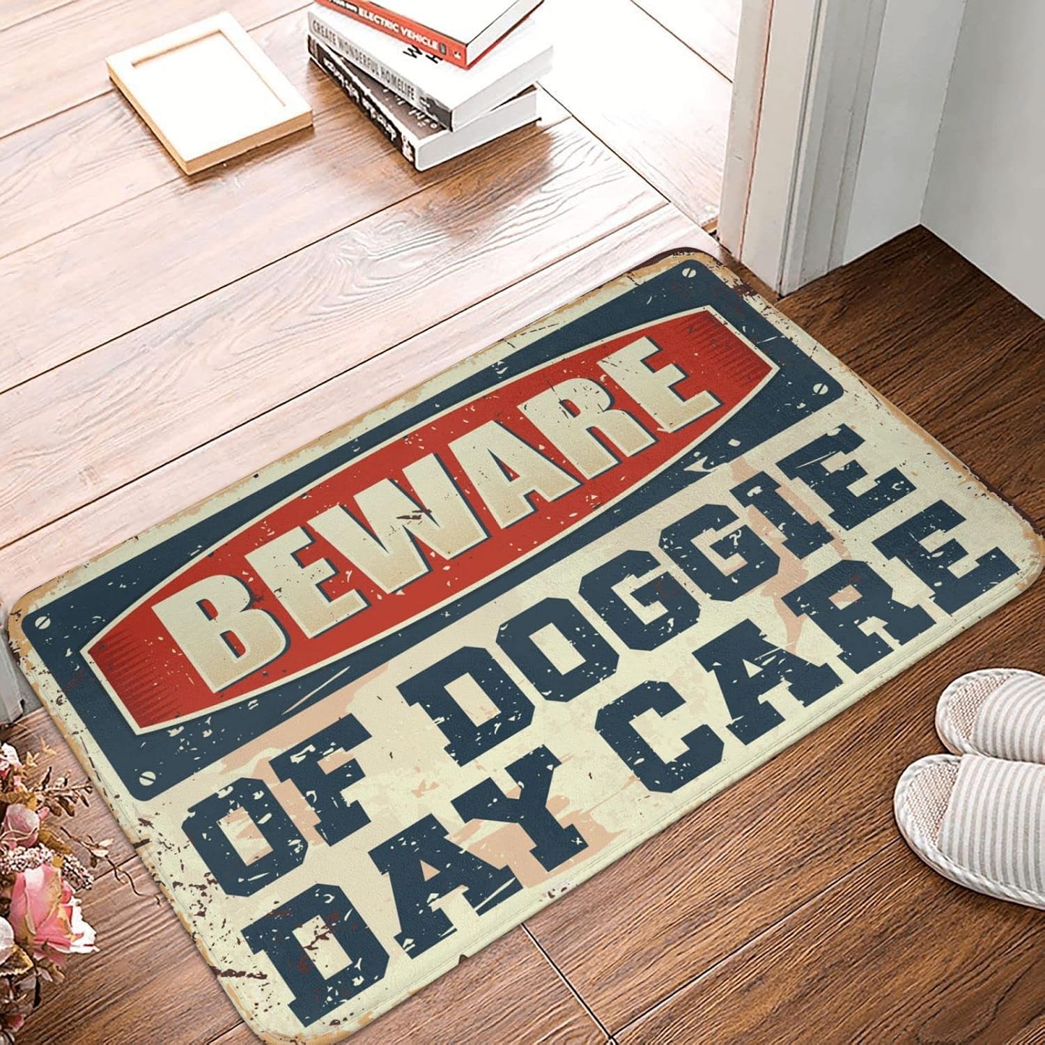 Entry Mats Outdoor Home Beware of Doggie Day Care Rug Outdoor Door Mats for Outside Entry Farm Bath Mat(40X60CM)