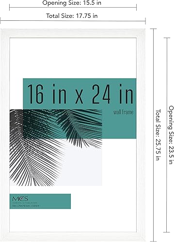 Miniatura 4 de MCS Industries Studio Gallery - Marcos con textura de madera color blanco, de 16 x 24 pulgadas  40.64 x 60.96 cm., 2 unidades