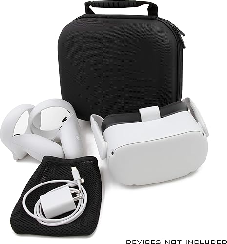 Miniatura 5 de CASEMATIX Carcasa rígida para auriculares VR compatible con Oculus Quest 2 VR y accesorios seleccionados
