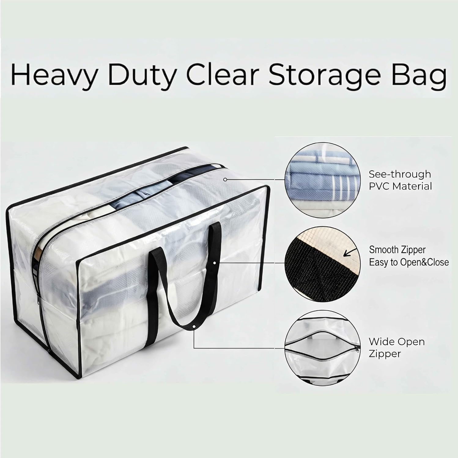 Black and white continuous color matching transparent plastic bags 6-piece set