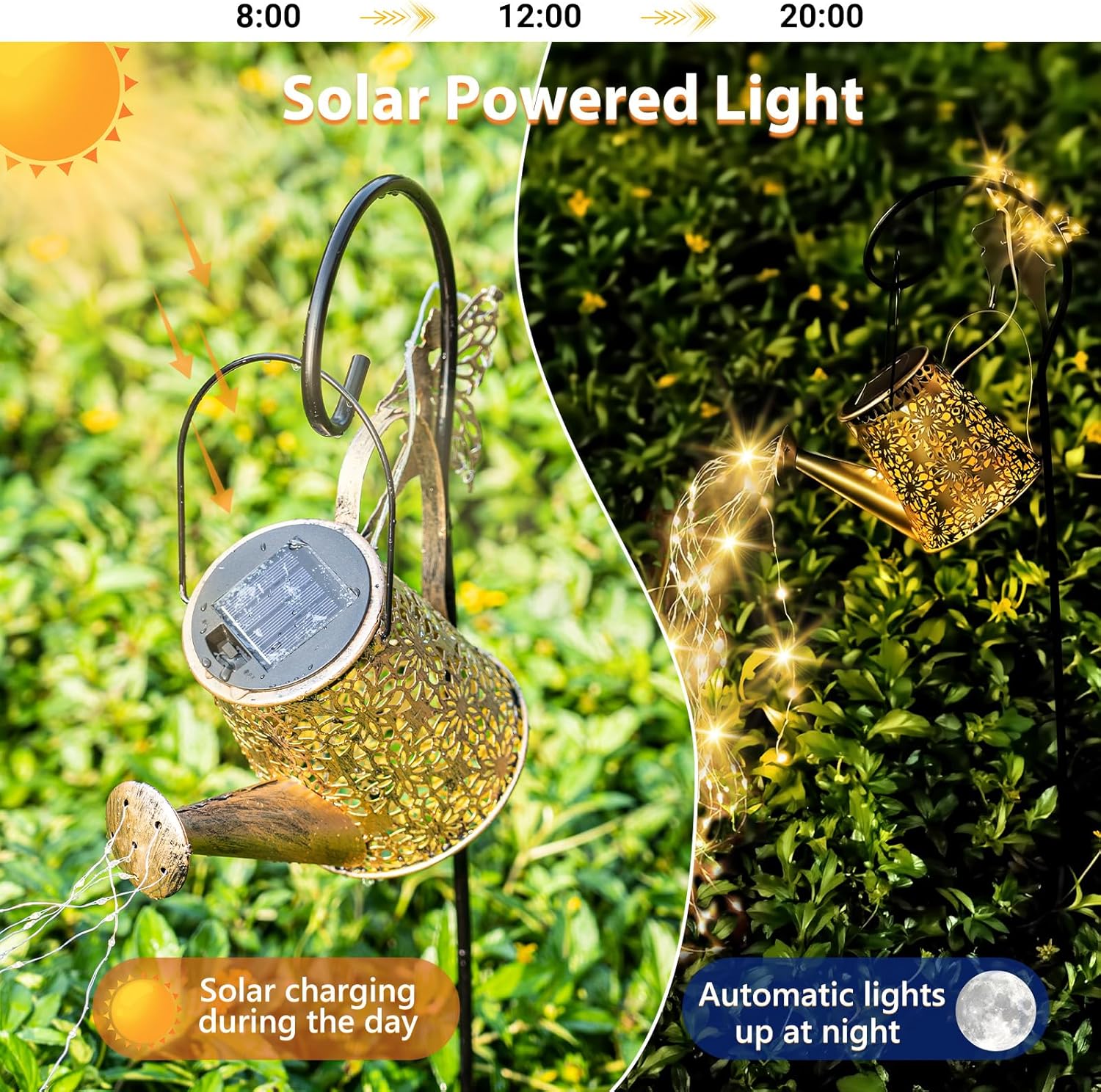 Solar Watering Can Light, Solar Outdoor Decorative,Garden Decor Lights for Yard, IP65 Waterproof Hanging Lantern Landscape Lights, Garden Gifts for Mom, Grandma Women Birthday - Image 2