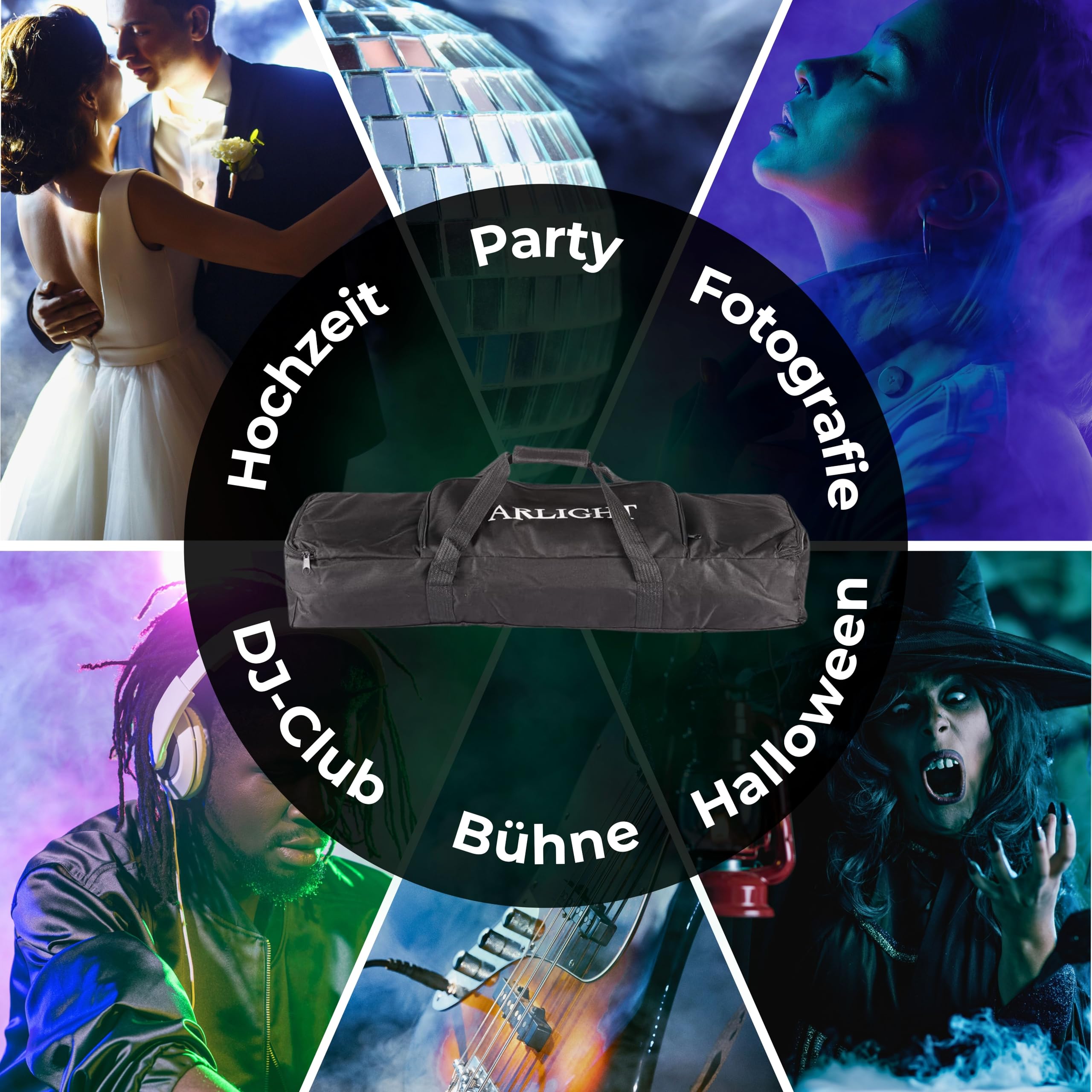 ETEC Professional Softcase Transporttasche für LED Partybar und Stativ – Veranstaltung Bühnenbeleuchtung Party Disco Show DJ