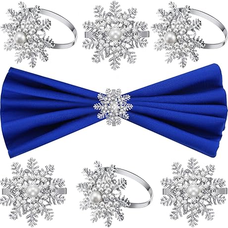 12-Piece Silver Snowflake Napkin Rings: A Touch of Wintery Elegance to Your Table