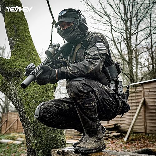 Miniatura 5 de YEVHEV E G3 - Camisa de camuflaje con coderas para hombre, uniforme de caza, equipo de paintball