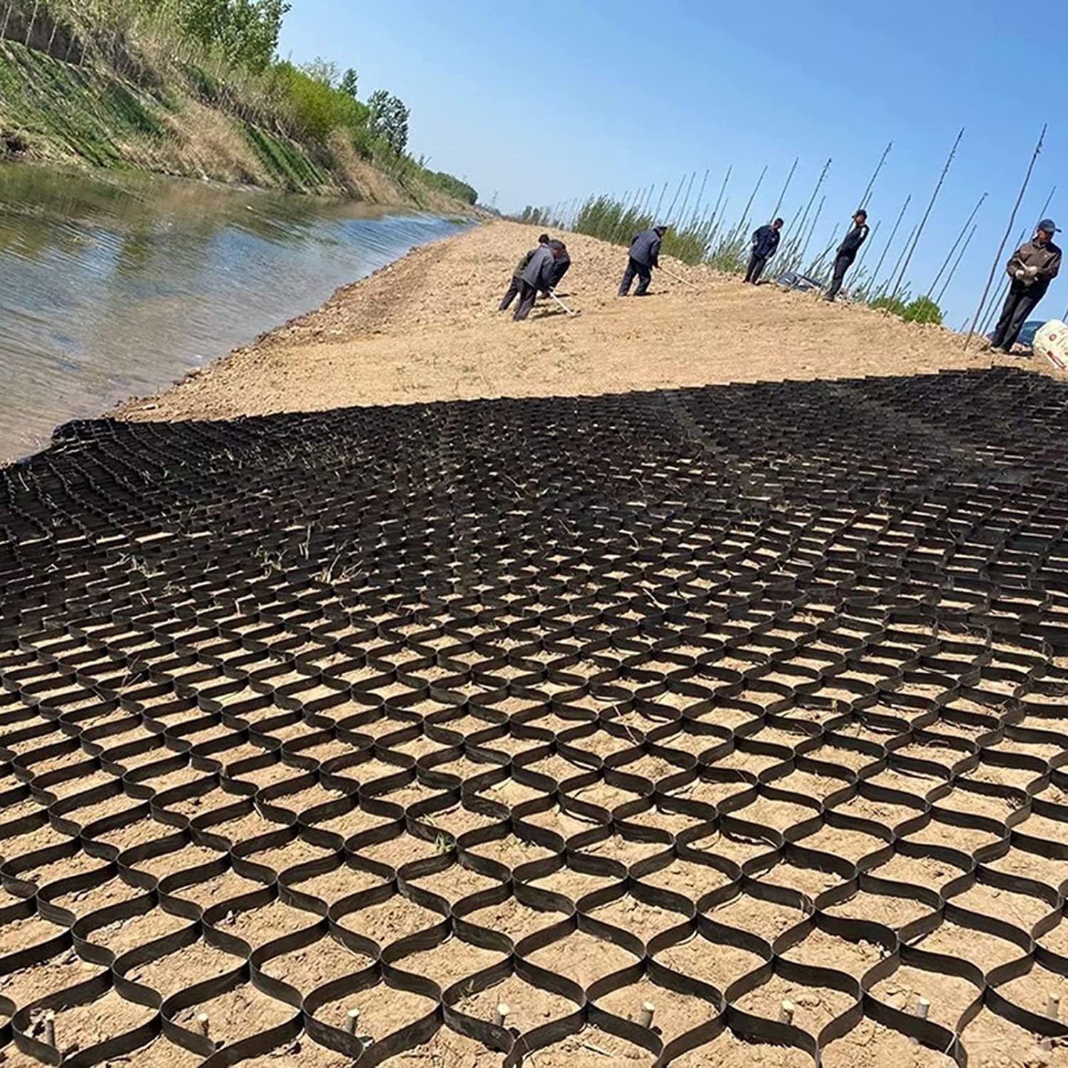 Grille de sol de 2 x 5 m contre les trous de gravier et l'affaissement d'allée extérieure de jardin