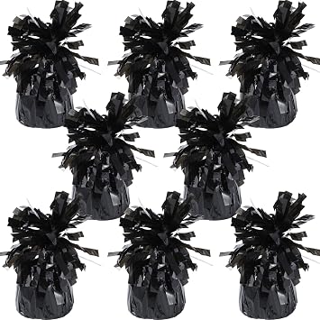 8 Pcs Black Metallic Balloon Weights Holder Anchors Balloon Holder Weights for Helium Balloons Birthday Graduation Party Christmas Wedding Celebration Decoration Black