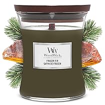 WoodWick Hourglass Candela Profumata Media | Fraser Fir | Con Stoppino Scoppiettante | Fino a 60 Ore