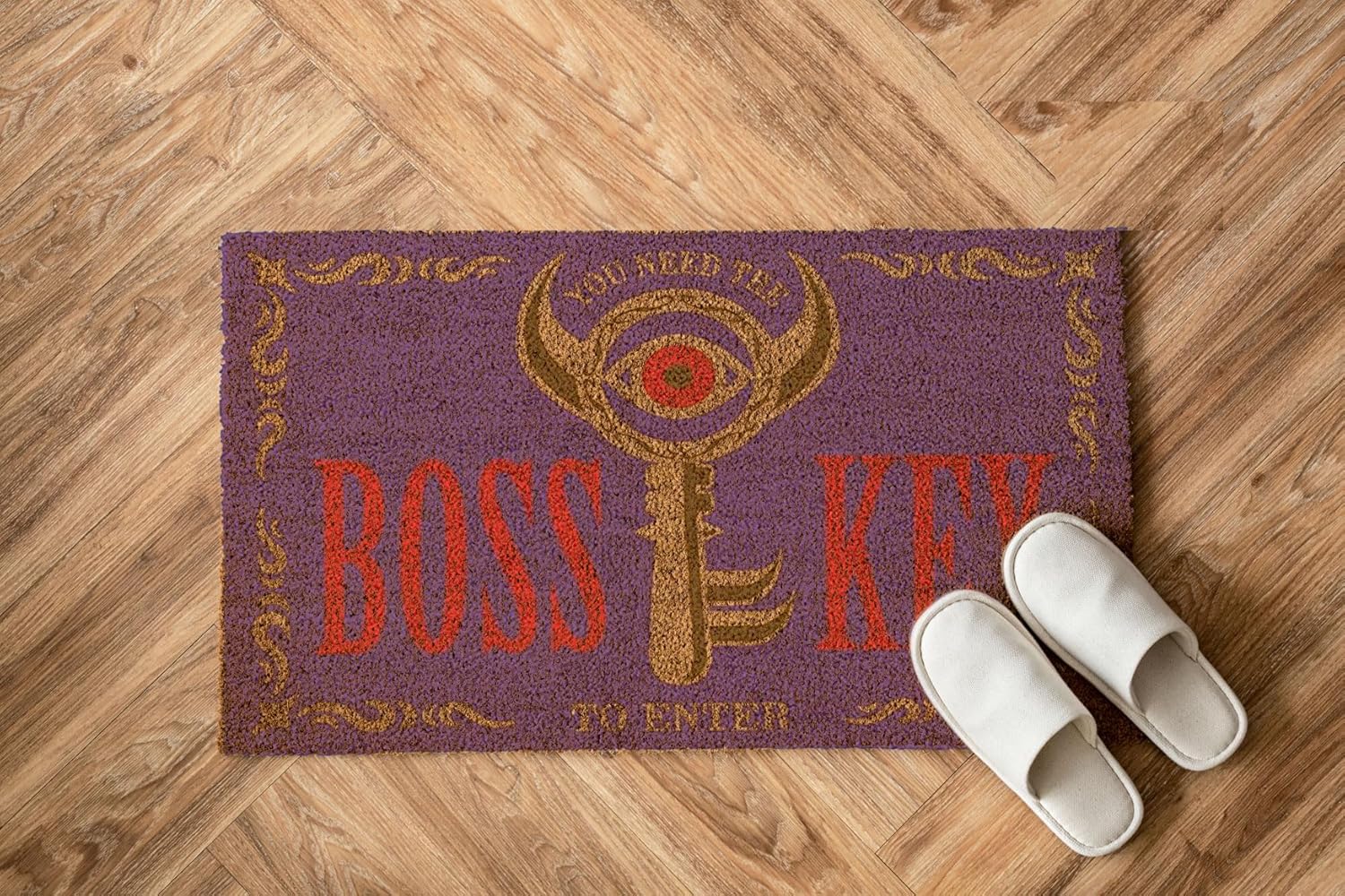 Pyramid America - Zelda Rug - The Legend of Zelda Boss Key Coir Doormat - 29" x 17" Indoor/Outdoor Entry Mat with Non-Skid Back Durable & Easy to Clean for Entryway, Kitchen, Patio Decor & Home Decor