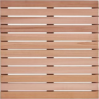 bingaai Cedar Wood Shower Mat 24" × 24", Cedar Wood Bath Mat Square, Wooden Shower Stall Mat Non-Slip for Bathroom Bathtub Spa Sauna Garden Home, Wooden Floor Mat Large for Indoor and Outdoor