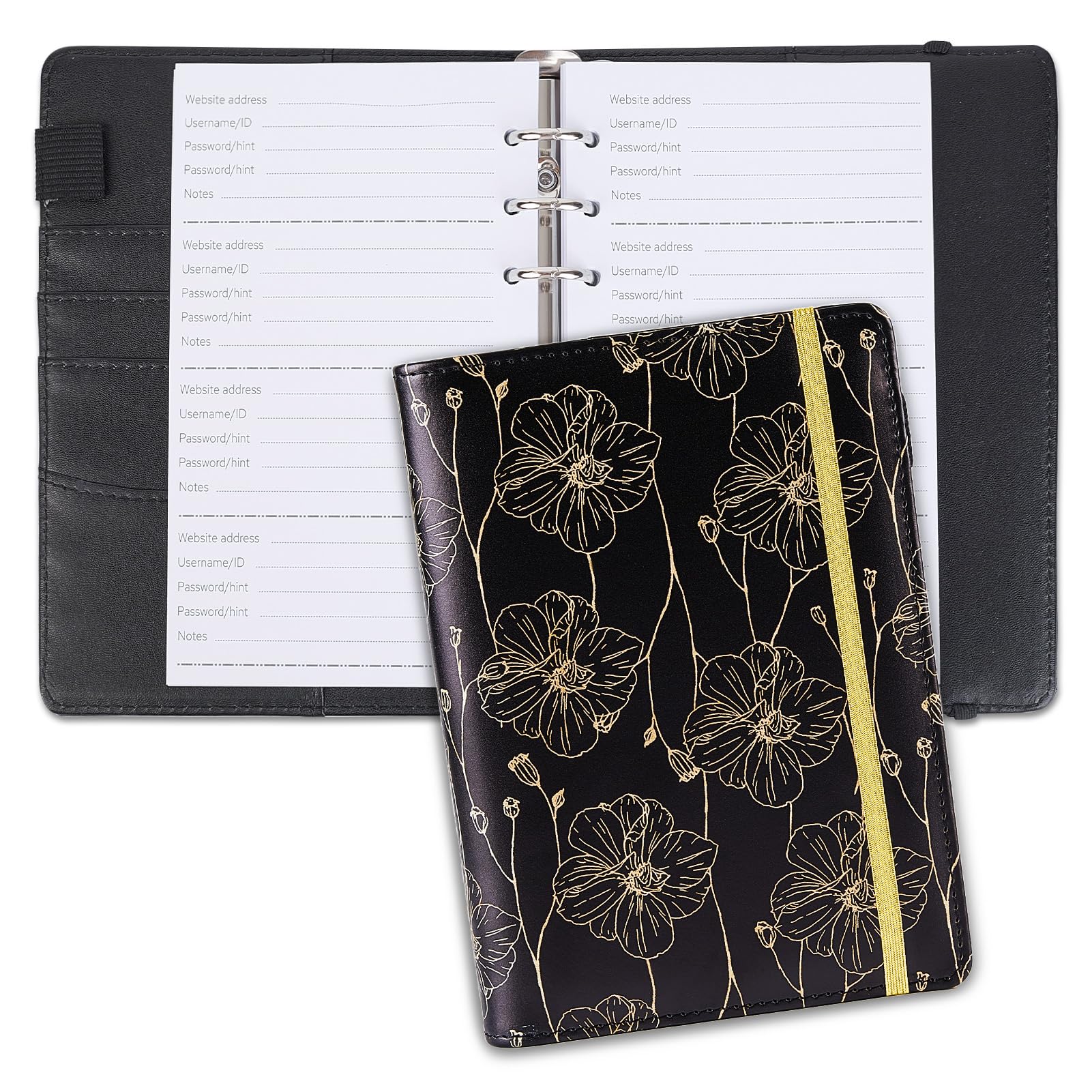 Password Books Password Book With Alphabetical Tabs | Pocket Size, Black,  For Logins, Crypto, Addresses – Elastic Closure Internet Login Password  Keeper