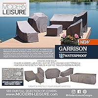 Vista 7 de Modern Leisure Garrison Funda para silla de patio, impermeable, 27" de largo x 34" de ancho x 31" de alto, granito