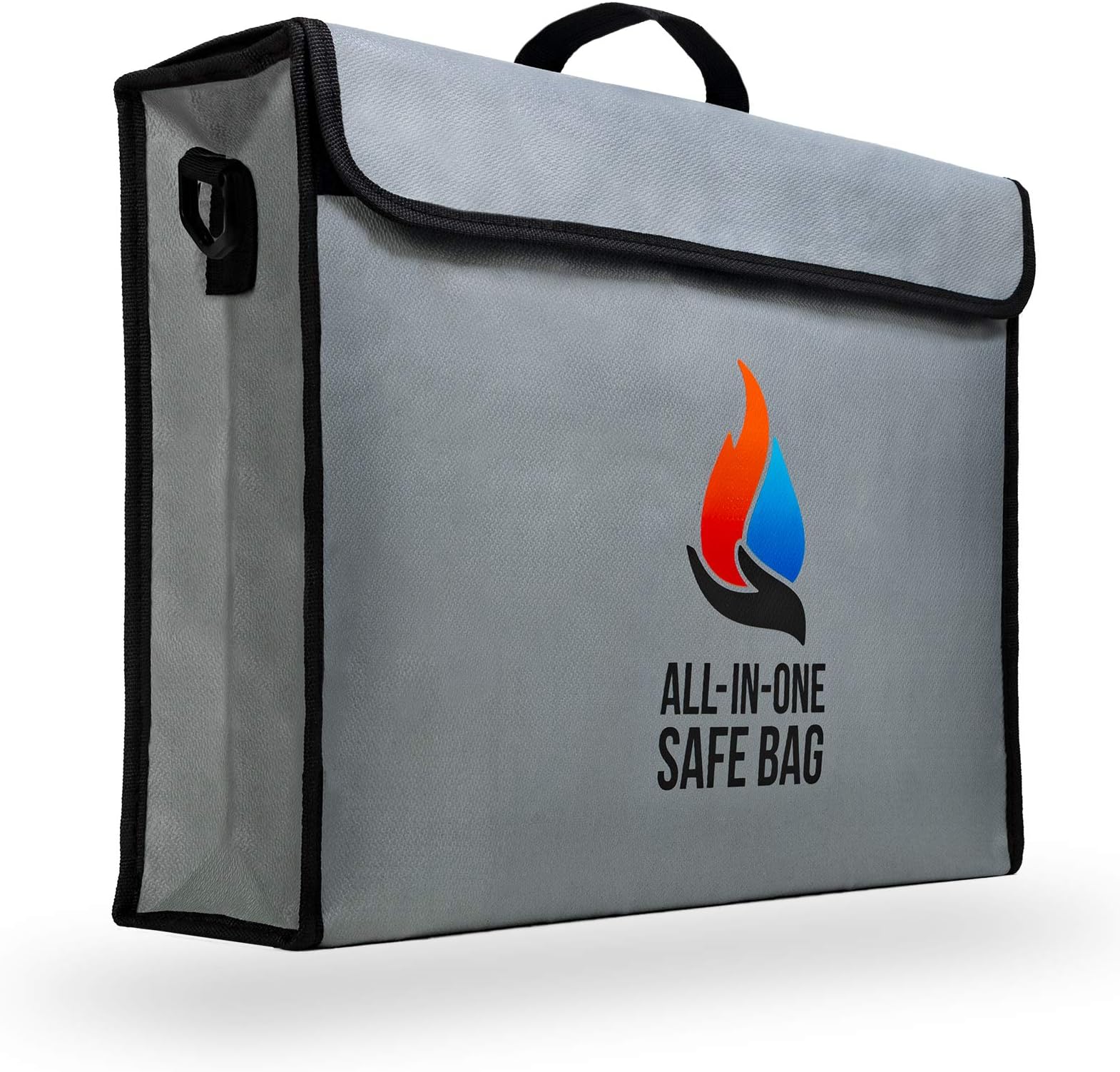 Fireproof Document Bag (16"x12"x 4"), Fire And Water Proof Heavy-Duty Protection Up To 2192°F, With Special Compartments, Safe Storage for Money, Documents, Jewelry and Passports, Box - By YouBuyTrust