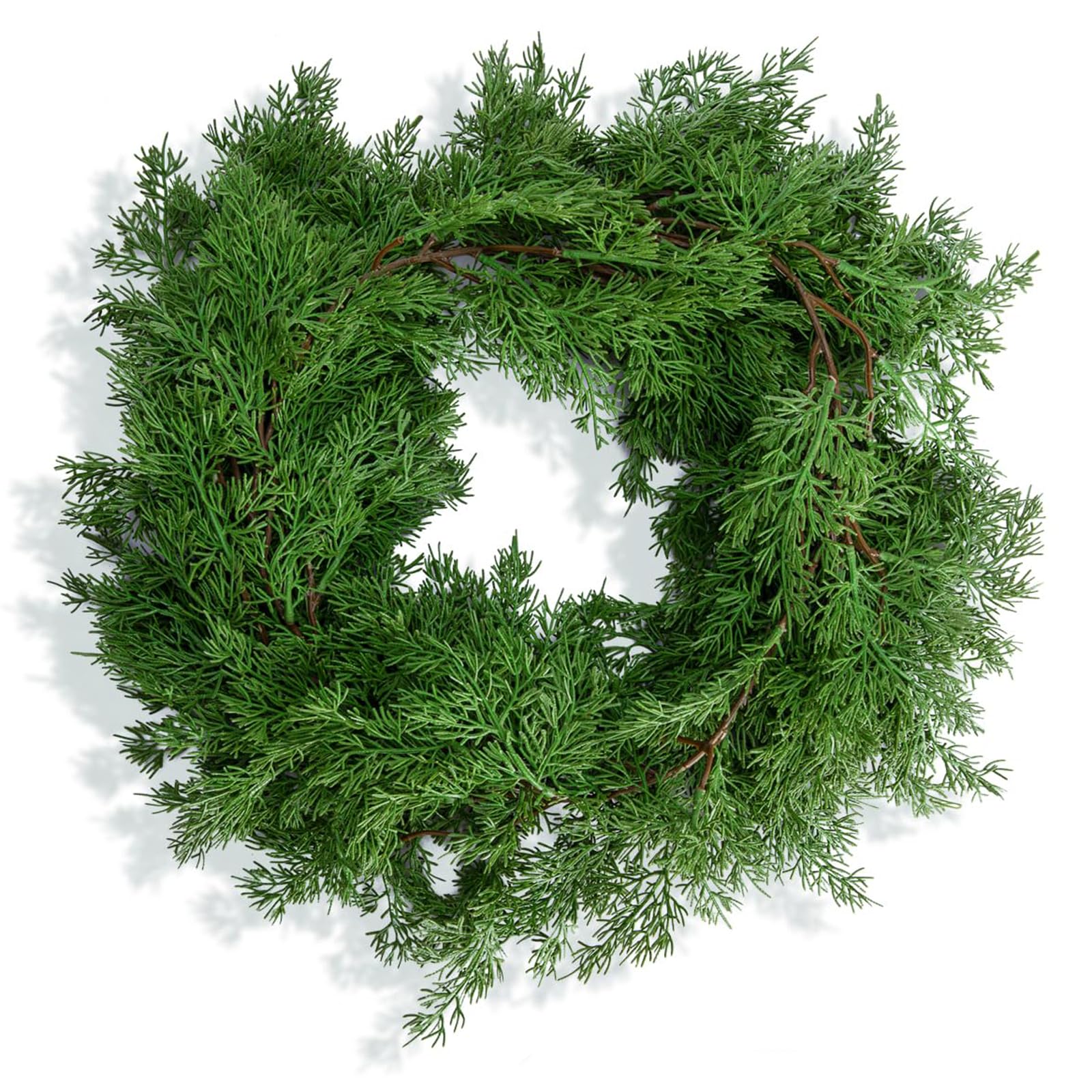 Faux Cedar Pine Garland, Garlands For Home Decoration Christmas, Christmas Garland Decorations, Norfolk Pine Garland, Prelit Christmas Cedar Garland For Stairs, Dining Table, Fireplace (1pc)