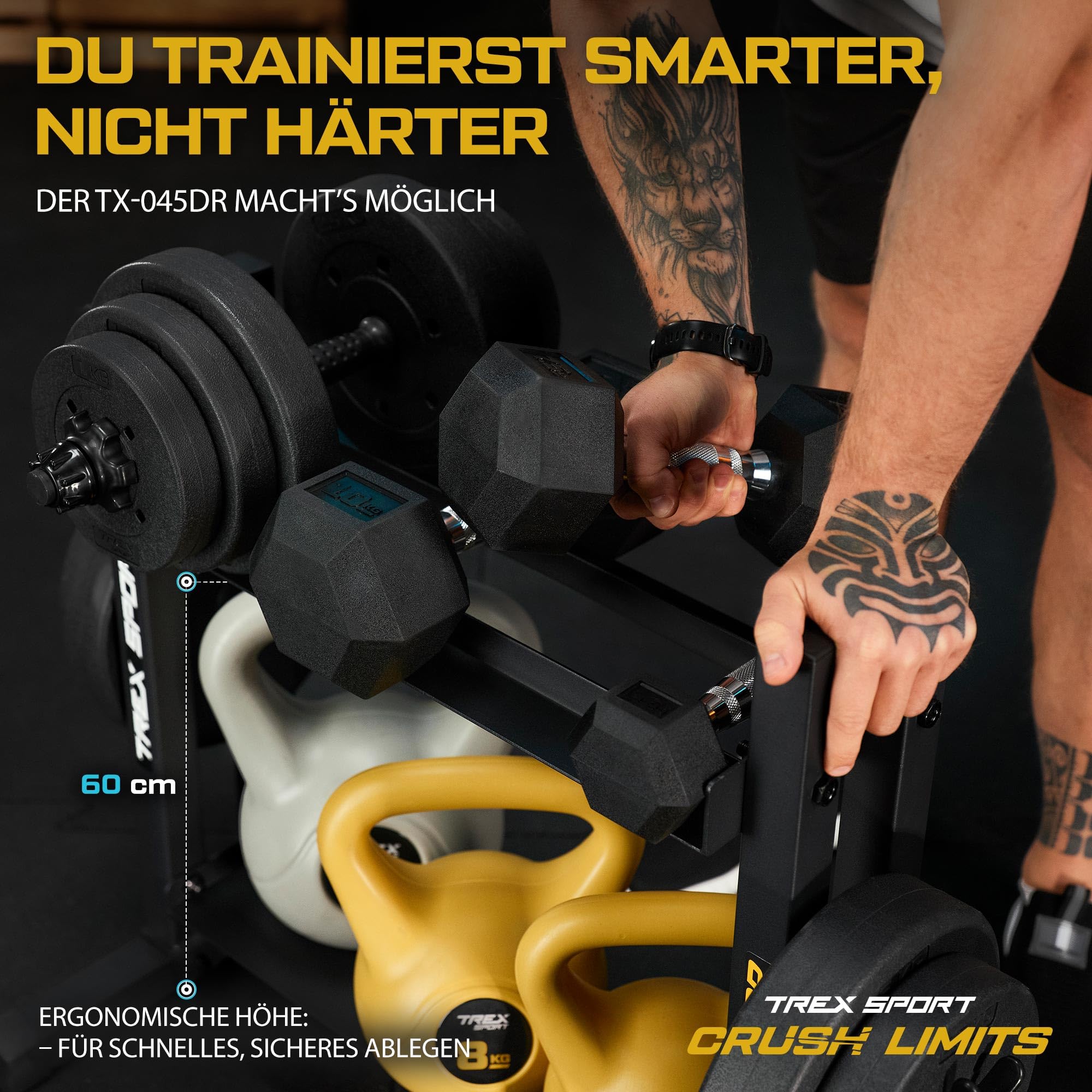 TREX SPORT Hantelablage Gewichteständer bis 320 kg, rutschfest TX-045DR | Stahl Hantelständer für Hantelscheiben, Kurzhanteln, Trainingszubehör, stabil
