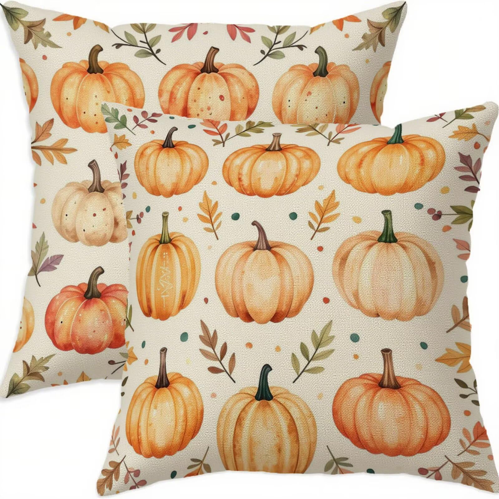Housse coussin 70x70cm en lin effet imperméable, finition zip invisible