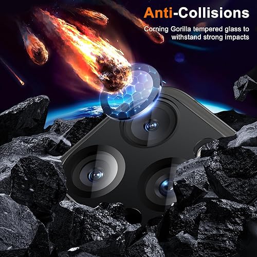 Miniatura 5 de Ksleri Paquete de 2 protectores de lente de cámara para iPhone 15 Pro MaxiPhone 15 Pro, protección contra caídas, cubierta de cámara de vidrio