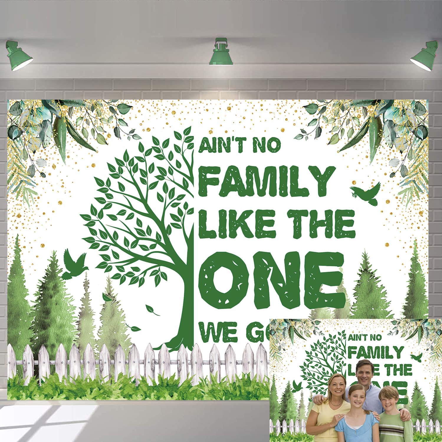 Family Reunion Backdrop Family Tree Family Gathering Party Decorations Banner Welcome to Our Family Members Photography Background (10x8FT: 120x96 inch)