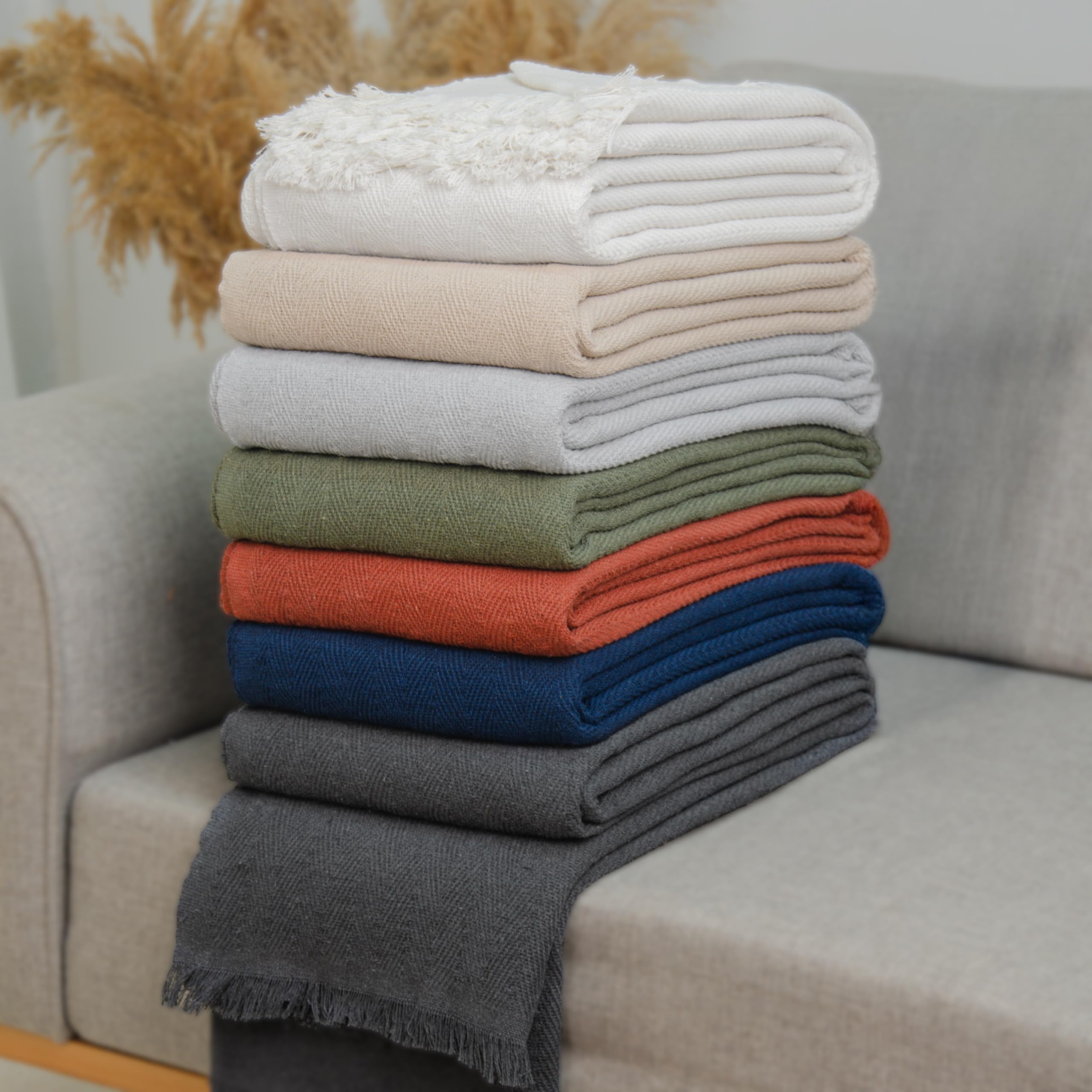 Milam London Sofa Throws Large 3 Seater, Beige, 180 x 300 cm - Image 4