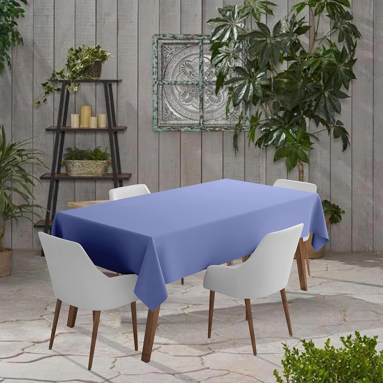 Indoor/Outdoor Tablecloth 58 x 82 Inch Rectangular Tablecloth Waterproof Patio Table Cloths, Spring/Summer Table Covers for Backyard Circular Table/BBQs/Picnic - Purple