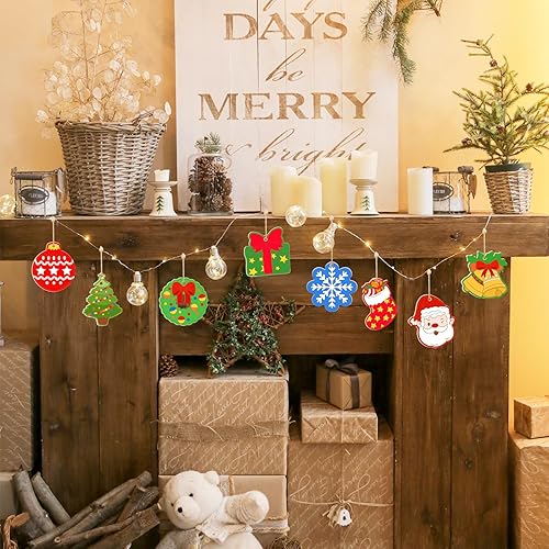 Miniatura 87 de 80 piezas de adornos de madera de primavera para pintar, 8 estilos de adornos de madera sin acabado para bricolaje, cortes en blanco