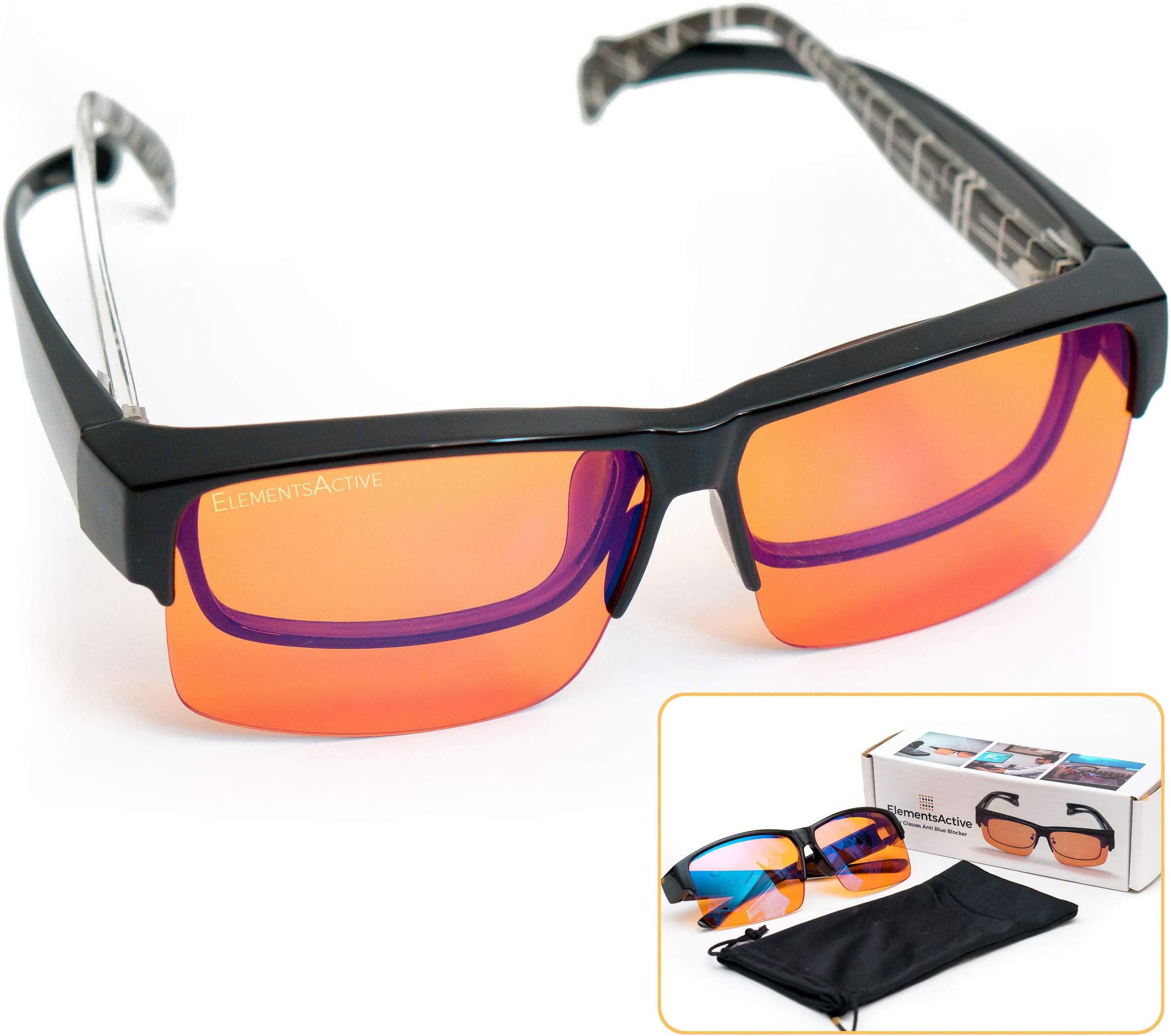 ElementsActiveFitover Anti-Blue Blocking Computer Glasses/w Flex Frame