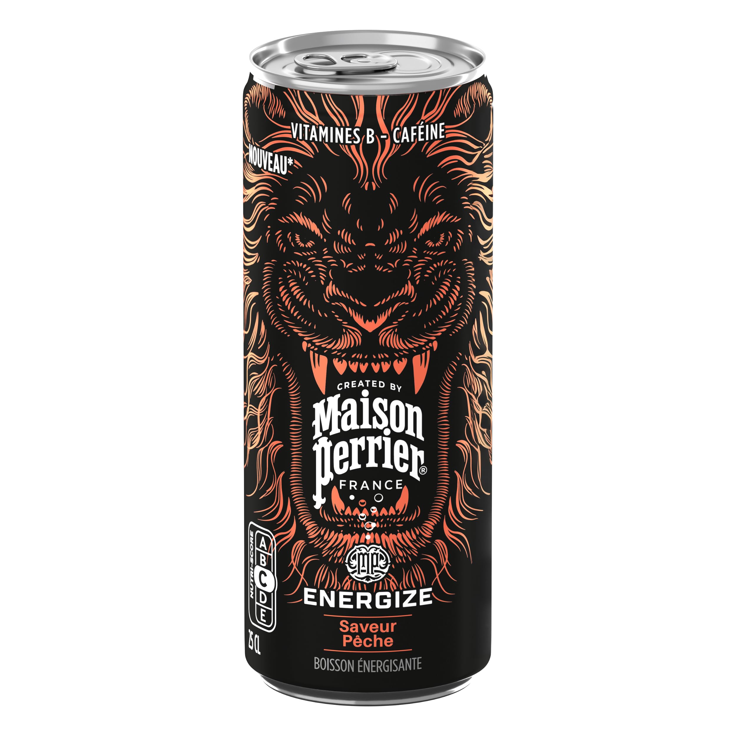 MAISON PERRIER ENERGIZE boisson énergisante saveur Pêche 24 x 25cl