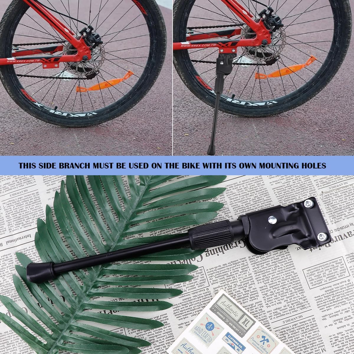 2 Holes Folding Bike Stand, Bike Support Bracket, Steel Single Side Kickstand, Kickstand for Mountain Bike, Road Bike