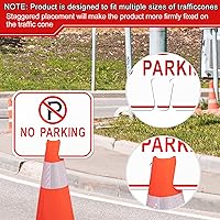 Vista 4 de Geetery 6 letreros de no estacionamiento, 12.6 x 10.4 pulgadas, conos de tráfico de no estacionamiento, doble impreso, impermeables, rojo y blanco