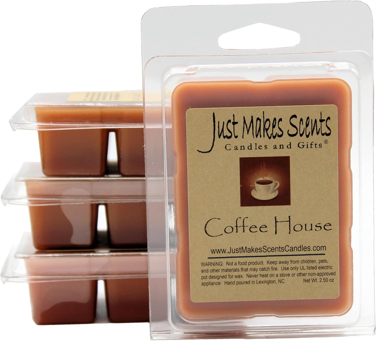 4 Pack - Coffee House Scented Wax Melts by Just Makes Scents