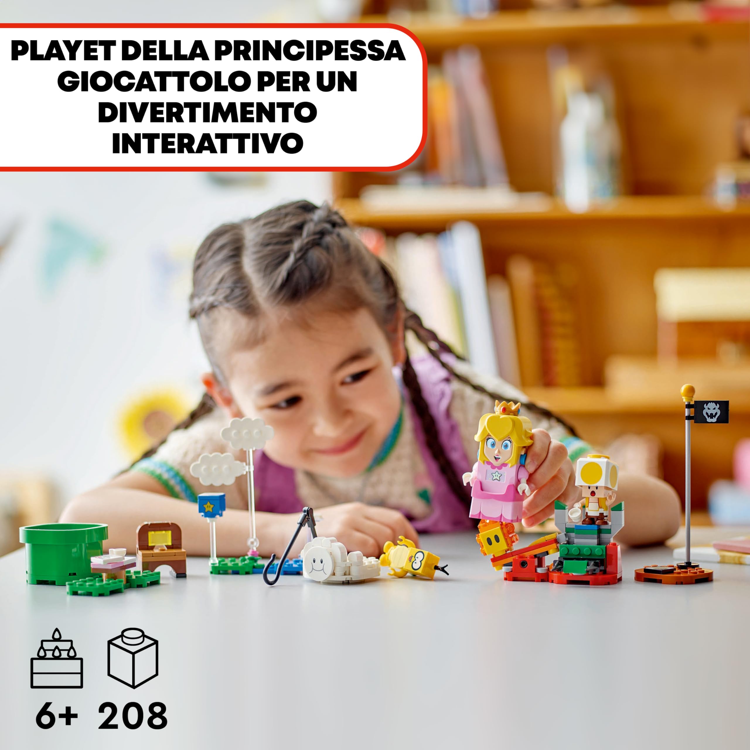 LEGO Super Mario Avventure Peach Interattiva, Giocattolo con 4 Personaggi Nintendo tra cui la Principessa e un Toad Giallo, Giochi per Bambini e Bambine da 6 Anni, Regalo di Compleanno 71441