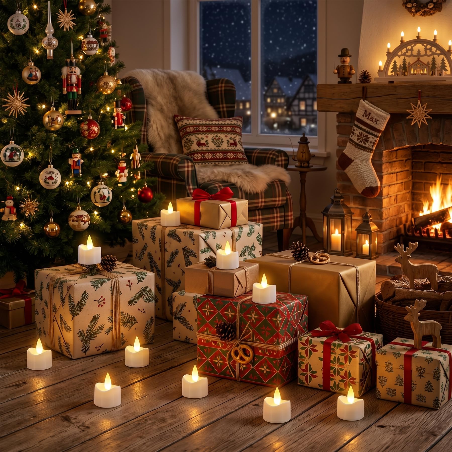 sylvwin 12 Stück Wiederaufladbare LED Kerzen, LED Teelichter mit Fernbedienung Timer, Warmweiß Dimmbar Elektrische Kerzen mit Ladestation für Hochzeiten Party Zimmer Wohnzimmer Weihnachten Deko