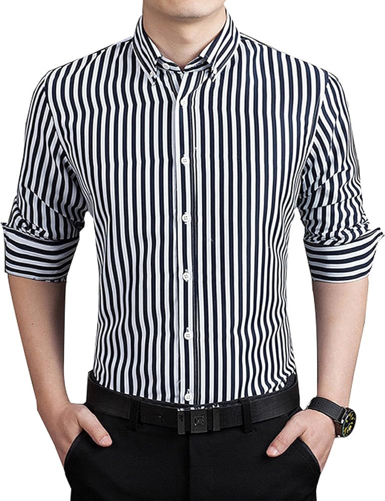 Amazon.com: ERZTIAY Men's Classic Casual Vertical Striped