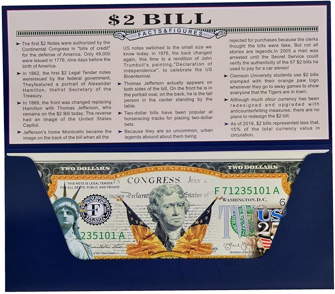 Dollars faller, Ibovespa stiger 3 81aSe7o6JrL. AC SX679 1776-2026 Peace $2 Bill for 250th Anniversary | Independence Day 2 Dollar Bill Uncirculated Commemorative Coin | Display Envelope for Collections