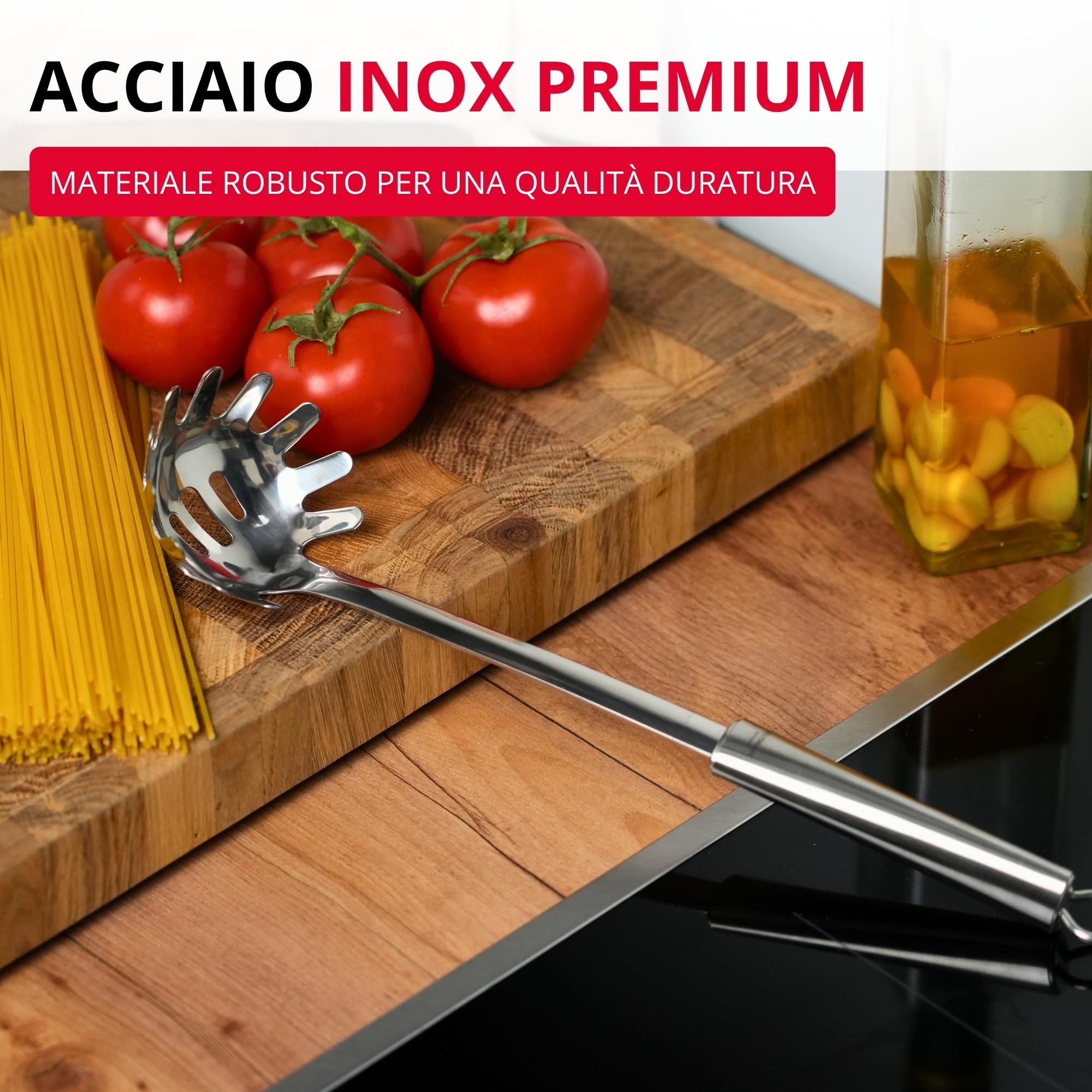 Westmark Cucchiaio per spaghetti, 32,5 cm, in acciaio inox, Glory, argento, 18552270