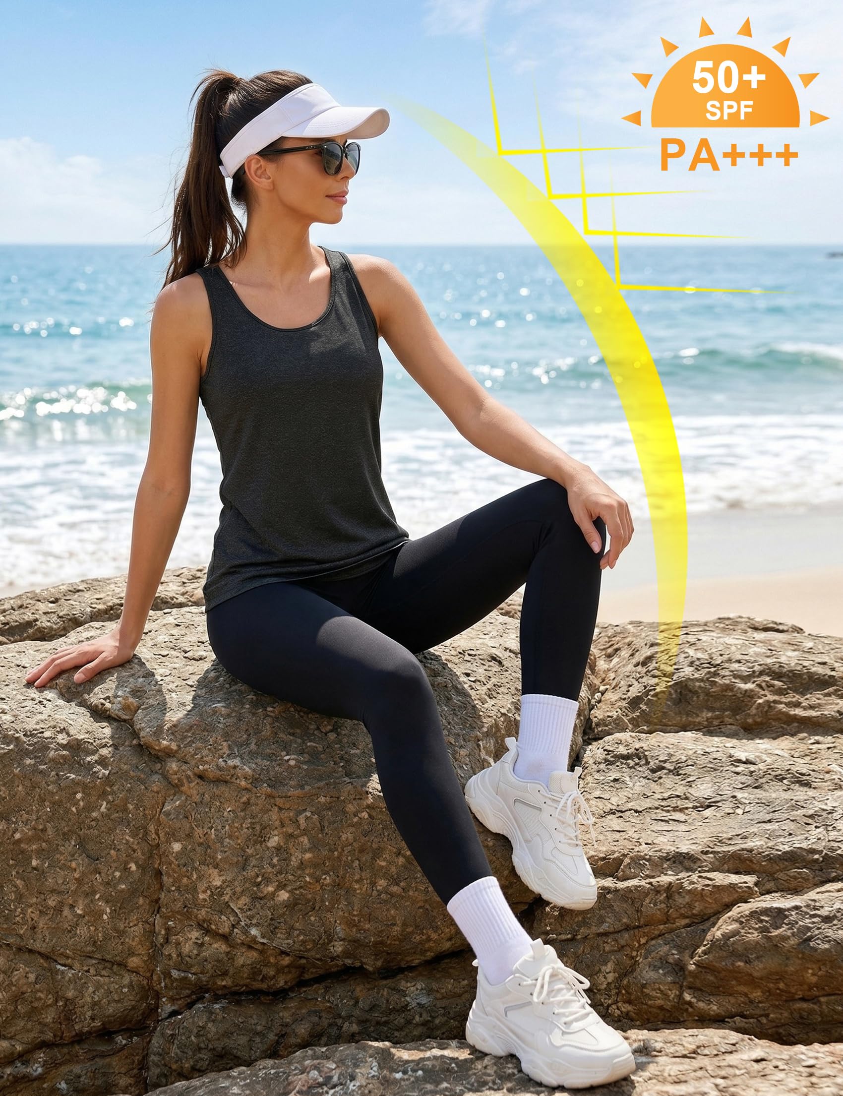 Camiseta sin Mangas de Fitness para Mujer Espalda de Malla Chaleco Deportivo para Mujer Deportivo Yoga Tops Camisetas Tirantes para Correr