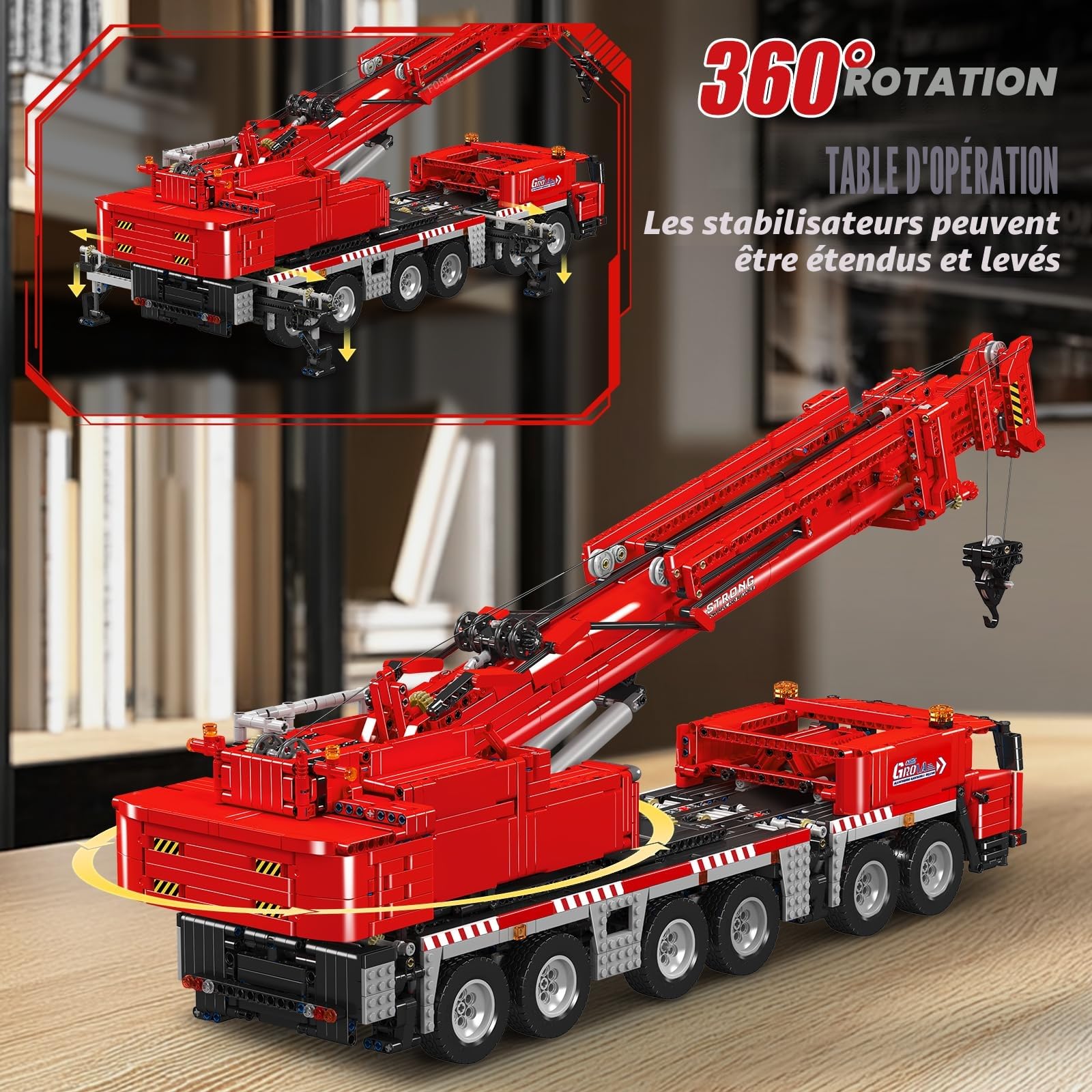 Mould King 17065 Technik GMK Heavy Duty Crane Klemmsteinen Kit 4566+ PCS MOC Remote Commanded Raupengraune Blöcke Toy mit 5 Motor