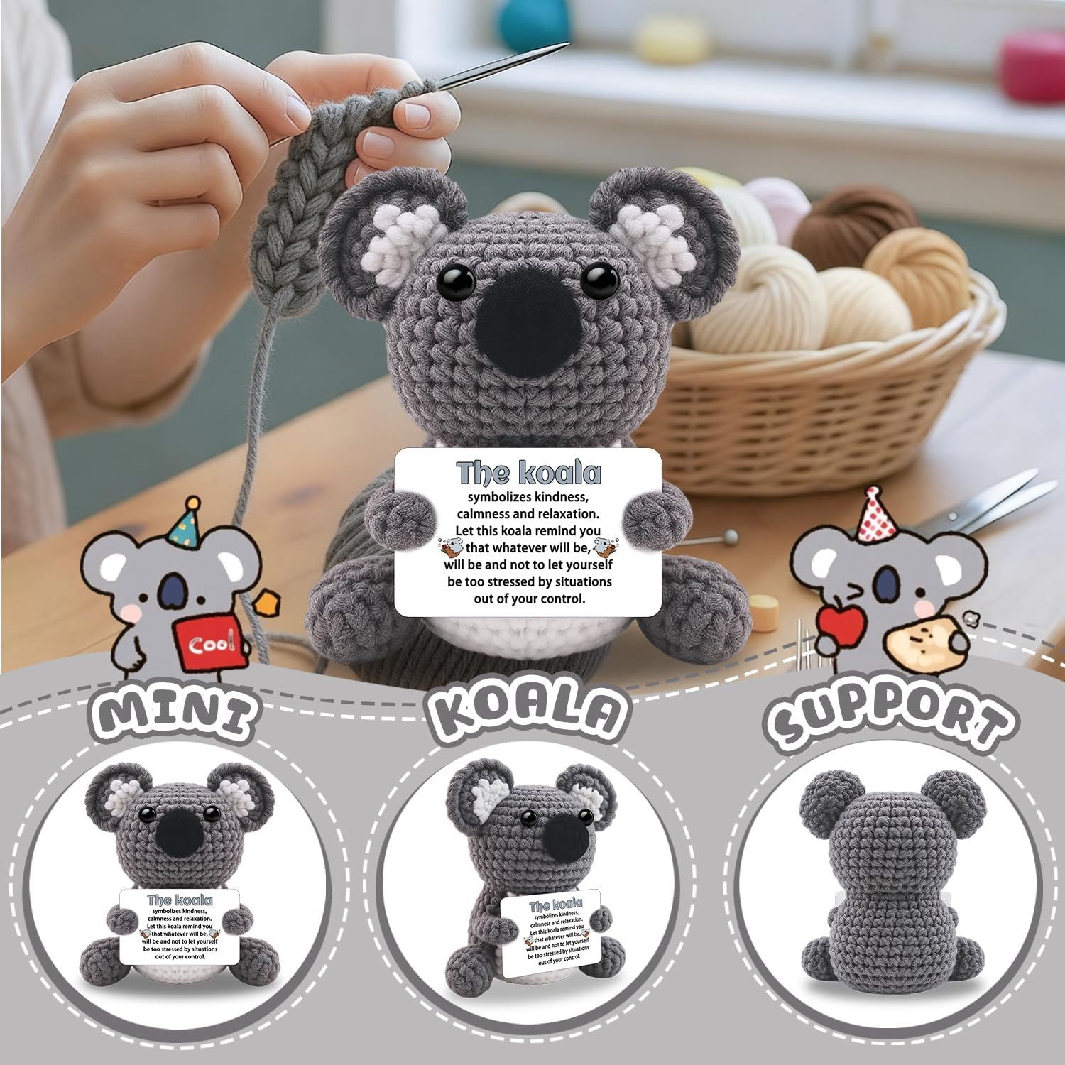 Stocking Stuffer for Coworkers Positive Crochet Suitable for Men and Women Colleagues, Friends,Wives,Daughters and Sons Gifts,Handmade, Emotional Encouragement and Support Birthday - Image 2