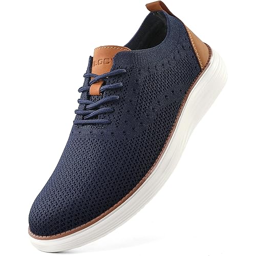 VILOCY Men's Casual Dress Sneakers Oxfords Business Mesh Breathable Walking Shoes Tennis Comfortable