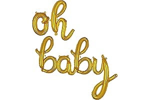 Oh Baby Small 16 Inch Gold Foil Mylar Balloon Banner