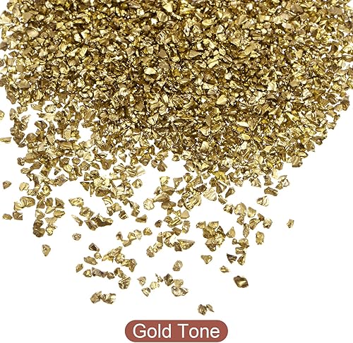 Miniatura 7 de uxcell Chips de vidrio triturado de 0.71 oz, vidrio metálico irregular con purpurina de 0.4 a 0.118 pulgadas para manualidades, manualidades,