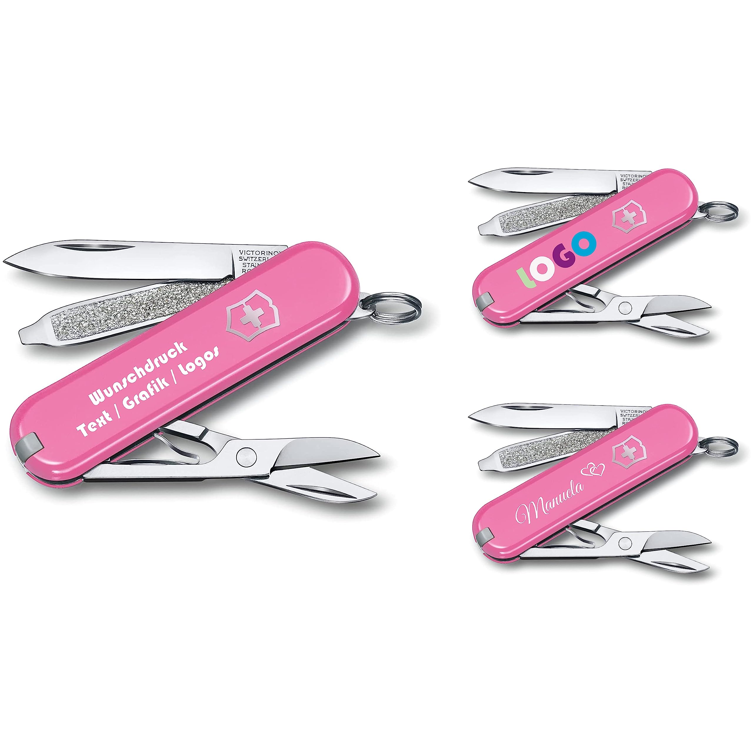 Victorinox couteau de poche suisse personnalisé rose 7 fonctions 0.6223 Classic SD
