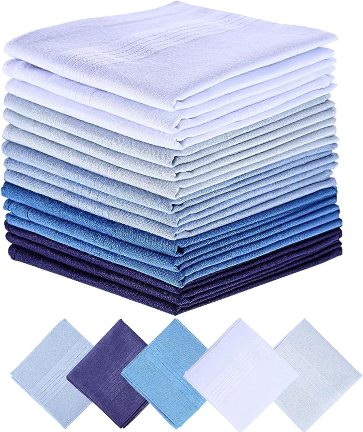OTYMIOW 15PCS Mens Handkerchiefs Cotton Large 40 * 40cm Men's