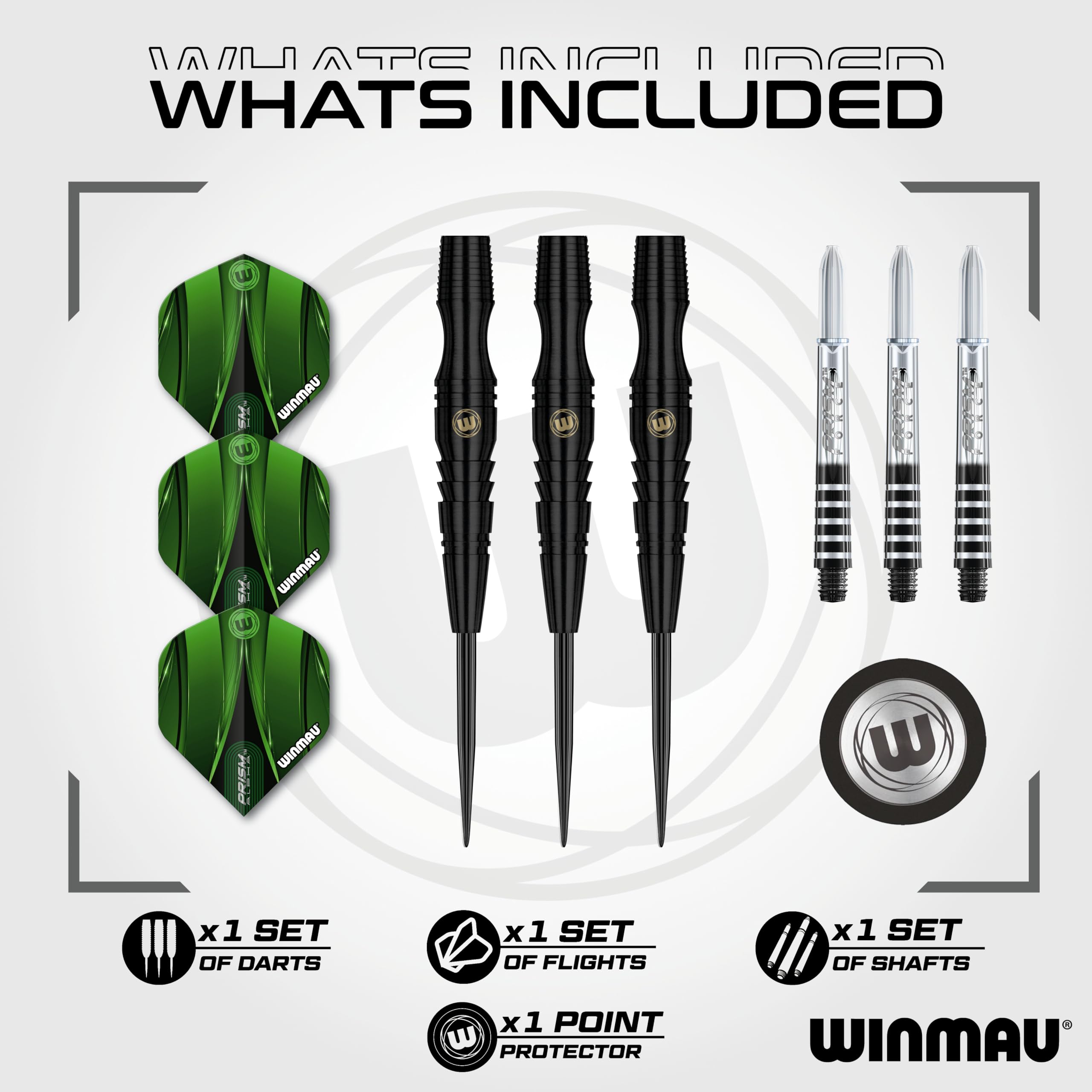 Tungsten Winmau Sniper Black Professional - 90% Tungsten 22g Darts With Flights & Stems Darts Set - View #9