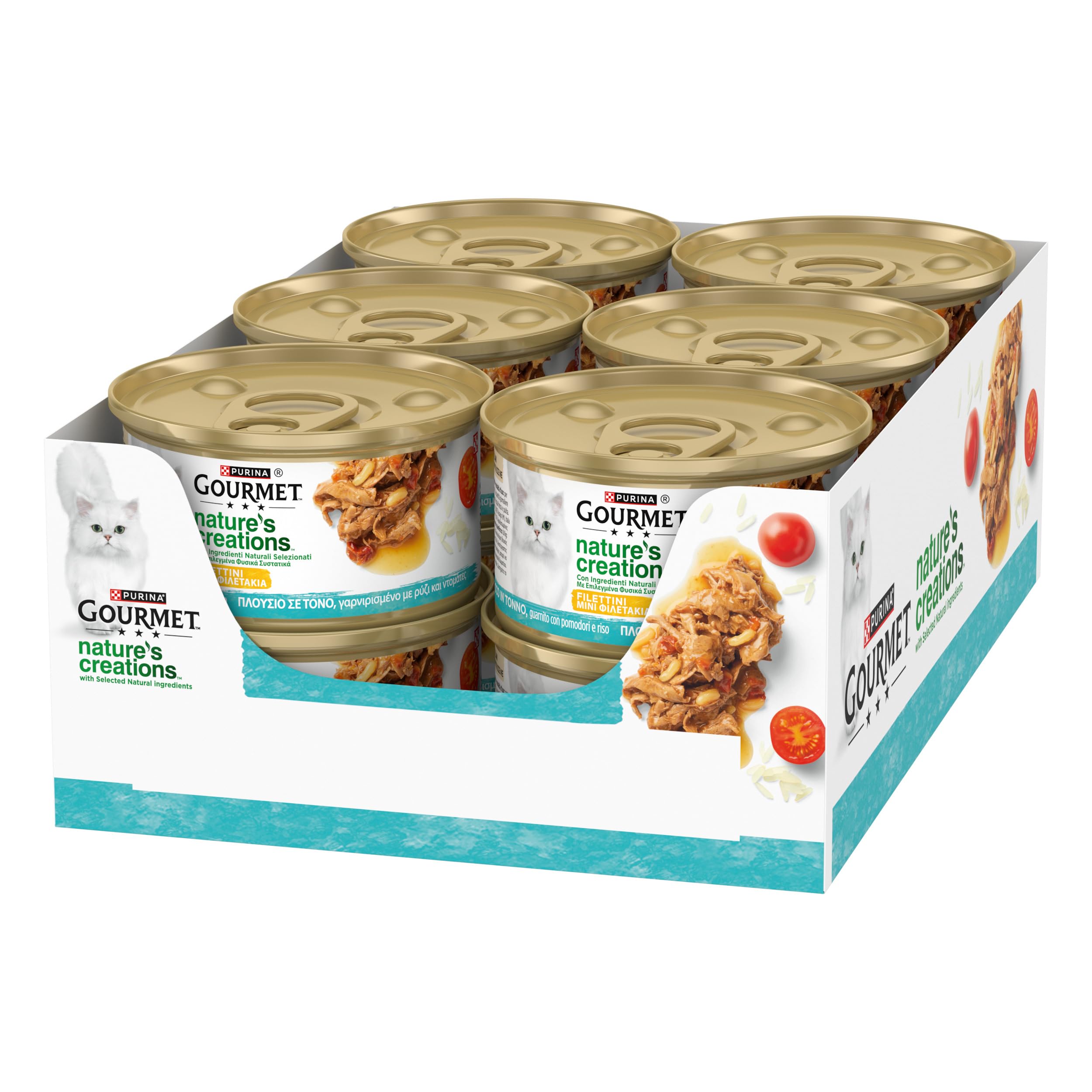 GOURMET Nature's Creations Cibo Umido Gatti - Filettini Pollo Con Spinaci E Pomodori, 24 Lattine 85g - Foto 5