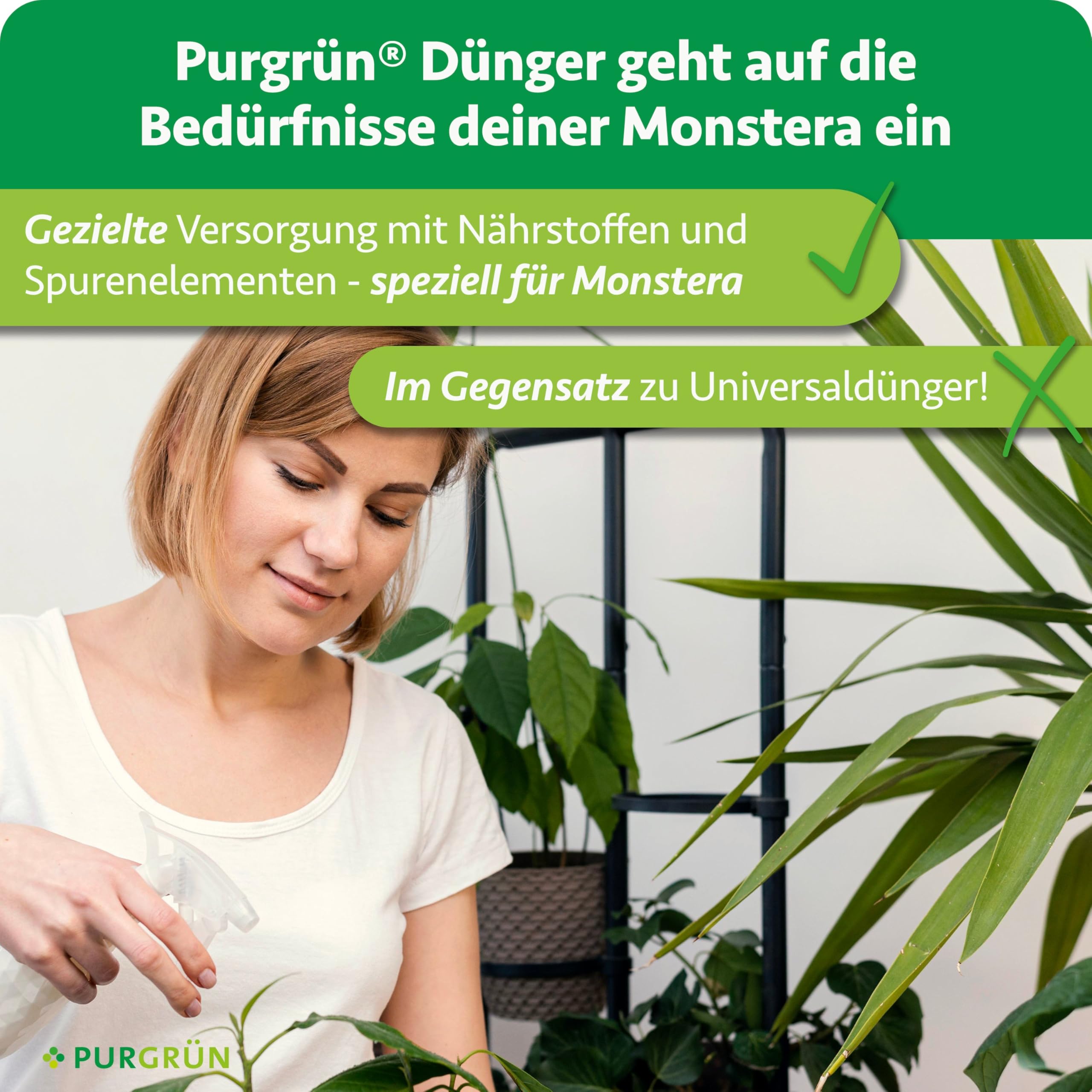 Monstera-Dünger 1 Liter – Schnelles Wachstum dank hohem Stickstoffgehalt – Spurennährstoffe für prächtige Blätter – Konzentrat für ca. 400 Liter Gießwasser – Premium-Flüssigdünger