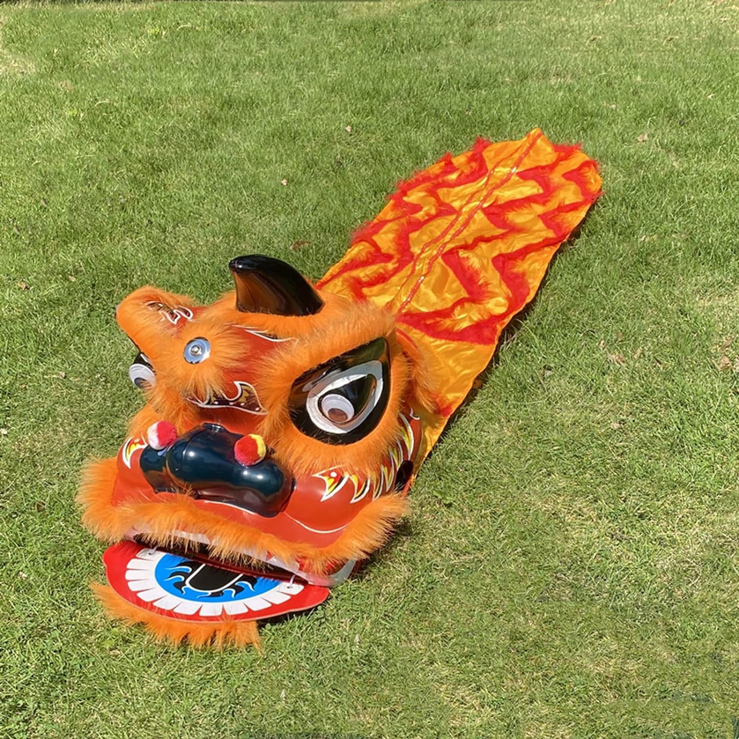 Drago Cinese per Feste Costume da Mascotte di Danza del Leone Drago Cinese 9 Pollici Festa Spettacolo Capodanno All'aperto Feste Cinesi in Italia(Oranje)