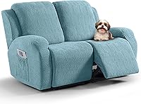 Vista 36 de Vansofy - Fundas elásticas para sofá reclinable, 8 piezas, funda suave de jacquard para sofá reclinable, protector de muebles con parte inferior