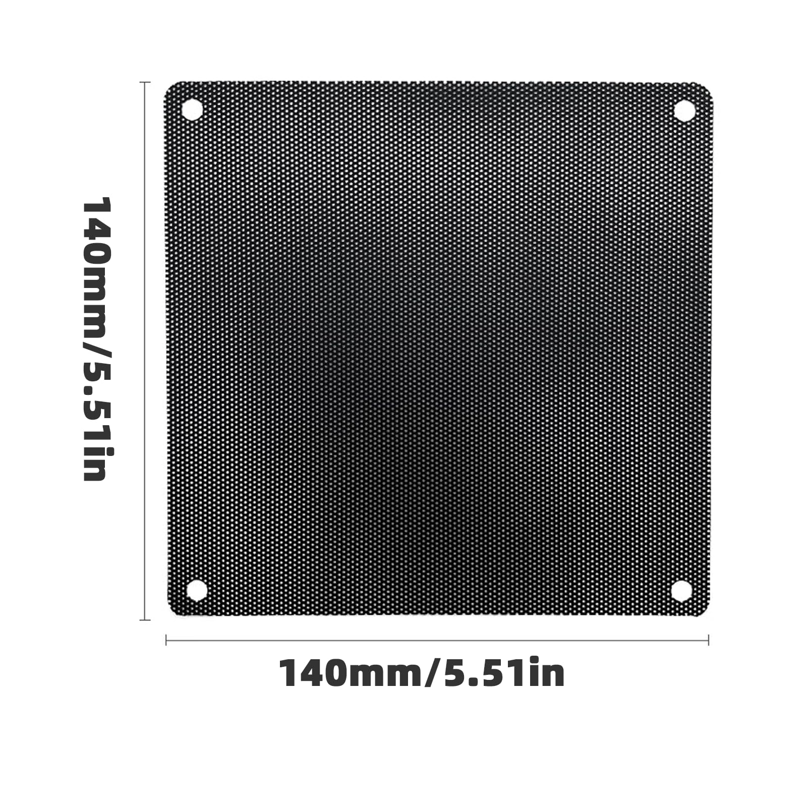 140 mm Computer Lüfter Filter PC Staubfilter Länge 5,51 x 5,51 Zoll (LxB), Schwarz – 10 Stück (140 x 140)