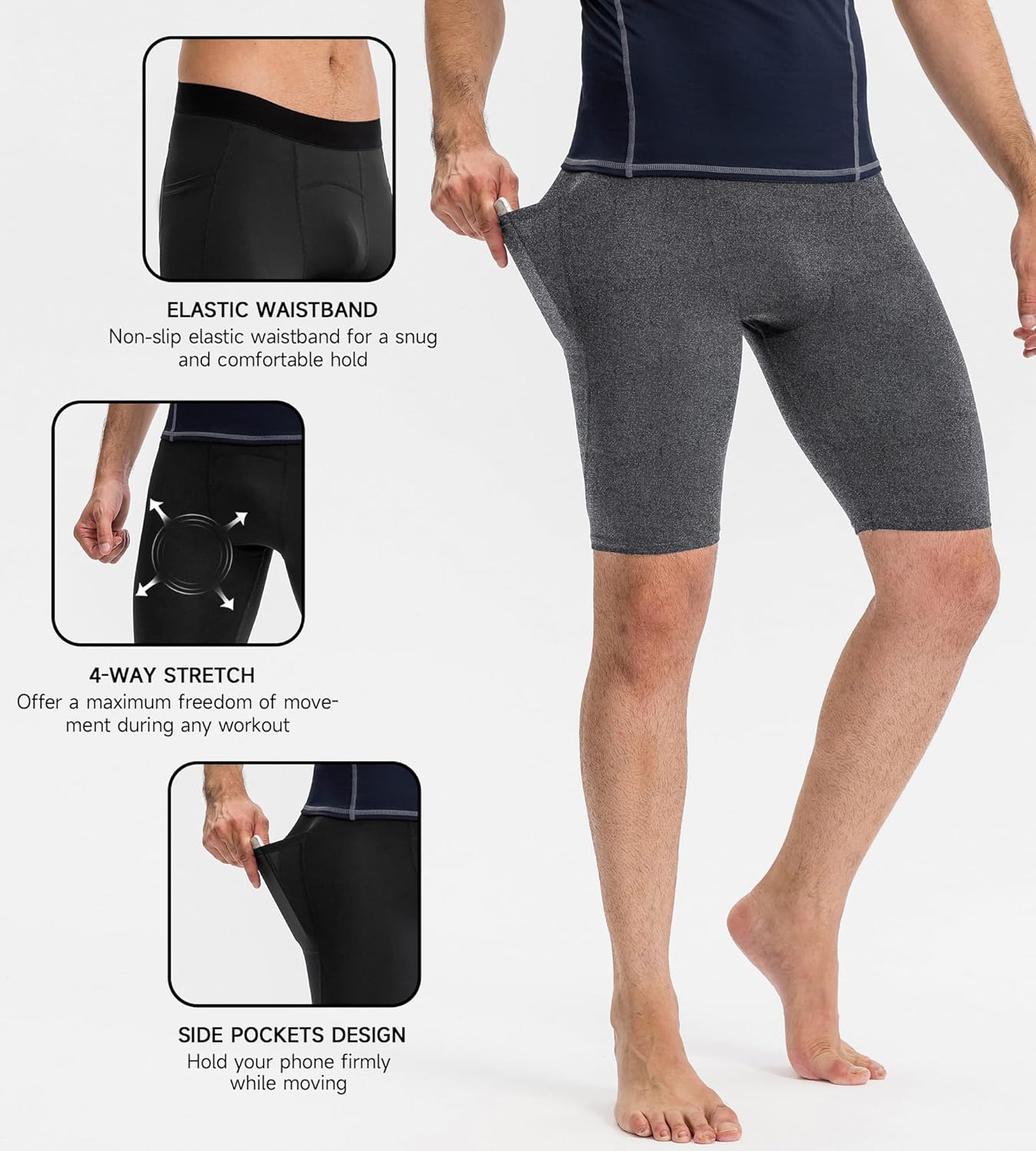 Compression Shorts Men Spandex Sport Shorts, Performance Underwear for Athletic Workout Running Cool Dry Baselayer - Image 6