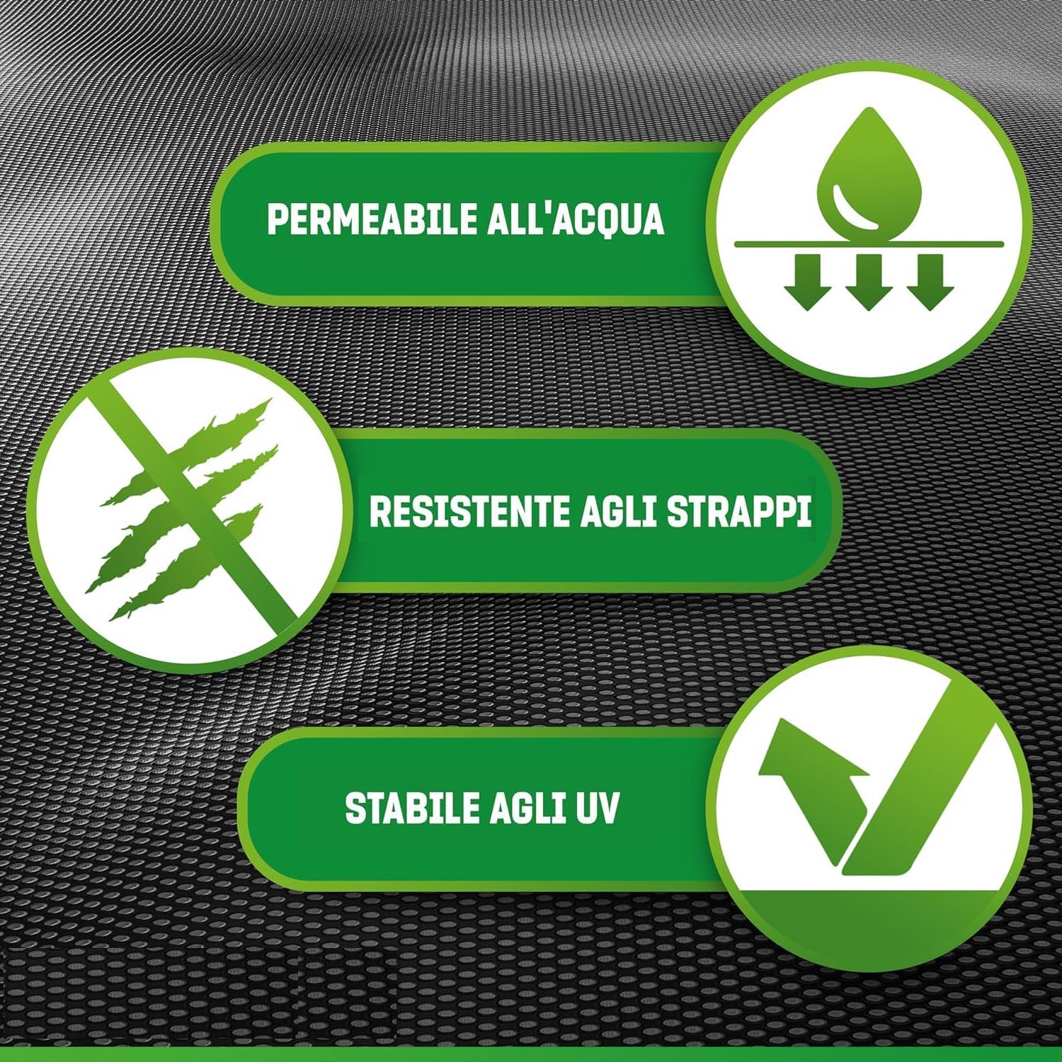 Generico Telo Pacciamatura Contro Le Erbe Infestanti 220g/m² - Resistente allo Strappo e Permeabile all'Acqua - Elevata Resistenza UV - Telo per Orto (10m² (10m x 1m), Muschio)